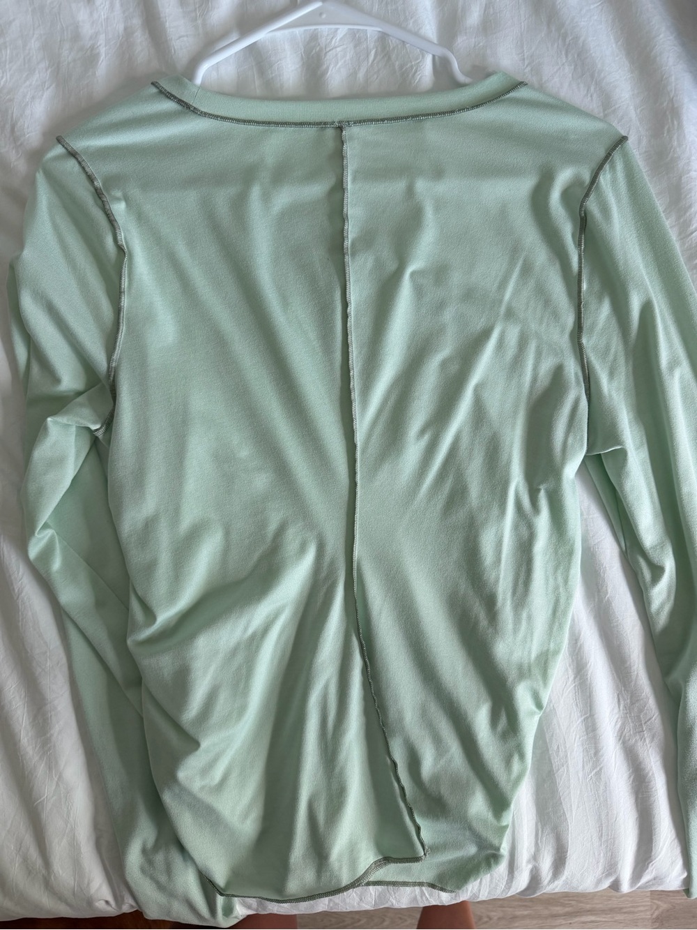 Free People Movement Light Green Long-Sleeve Ruched Seam Top - Picture 2 of 2